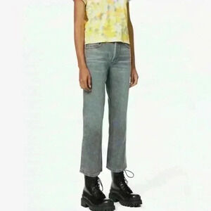 Agolde Ripley Grey Wash Straight Leg Cropped Vintage Inspired Design  size 25